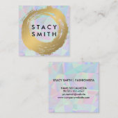 Chic Imitate Gold Brushed | Geometrischer Hintergr Quadratische Visitenkarte (Vorne/Hinten)