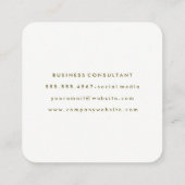 Chic Imitate Gold Brushed | Geometrisches Muster a Quadratische Visitenkarte (Rückseite)