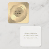 Chic Imitate Gold Brushed | Geometrisches Muster a Quadratische Visitenkarte (Vorne/Hinten)