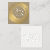 Chic Imitate Gold Brushed Glamour Quadratische Visitenkarte (Vorne/Hinten)