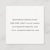 Chic Imitate Gold Brushed Glamour Quadratische Visitenkarte (Rückseite)