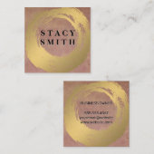 Chic Imitate Gold Brushed | Hintergrundinformation Quadratische Visitenkarte (Vorne/Hinten)