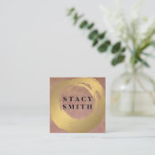 Chic Imitate Gold Brushed | Hintergrundinformation Quadratische Visitenkarte (Stehend Vorderseite)
