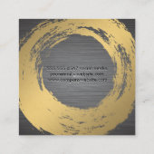 Chic Imitate Gold Brushed | Metall gebürstet Quadratische Visitenkarte (Rückseite)