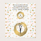 Chic Imitate Gold Brushed | Polka Dots Glitzer Visitenkarten (Außenseite Aufgefaltet)