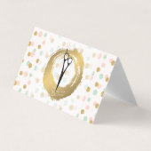 Chic Imitate Gold Brushed | Polka Dots Glitzer Visitenkarten (Vorderseite)