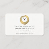 Chic Imitate Gold Brushed Salon Stylist Monogram Visitenkarte (Rückseite)