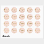 Chic Imitate Gold Foil & Blush Pink Hochzeitsstimm Runder Aufkleber (Blatt)