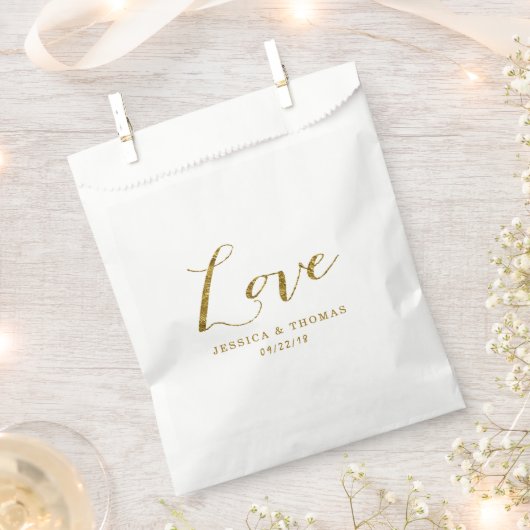 Chic Imitate Gold Foil Custom Wedding Liebe Templa Geschenktütchen (Ausgeschnitten)