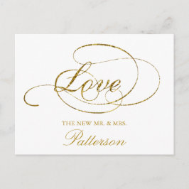Chic Imitate Gold Foil Hochzeit Vielen Dank Templa Postkarte