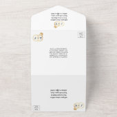 Chic Imitate Gold Foil Monogram Wedding Rings All In One Einladung (Außenbereich)