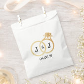 Chic Imitate Gold Foil Monogram Wedding Rings Geschenktütchen (Ausgeschnitten)