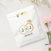 Chic Imitate Gold Foil Monogram Wedding Rings Geschenktütchen (Versiegelt)