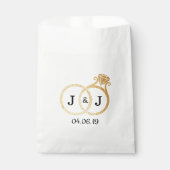 Chic Imitate Gold Foil Monogram Wedding Rings Geschenktütchen (Vorderseite)