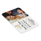 Chic Imitate Gold Foil Monogram Wedding Rings Magnet (Rechte Seite)