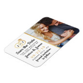 Chic Imitate Gold Foil Monogram Wedding Rings Magnet (Linke Seite)