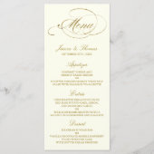Chic Imitate Gold Foil Wedding Menu Template - Elf Menükarte (Vorderseite)