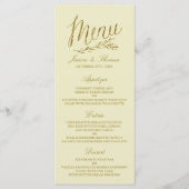 Chic Imitate Gold Foil Wedding Menu Template - Elf Menükarte (Vorderseite)