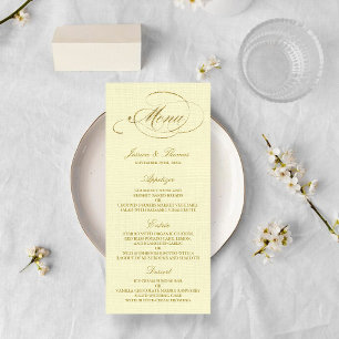 Chic Imitate Gold Foil Wedding Menu Template - Elf Menükarte
