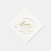 Chic Imitate Gold Foil Wedding Template Serviette (Ecke)