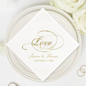 Chic Imitate Gold Foil Wedding Template Serviette