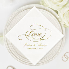 Chic Imitate Gold Foil Wedding Template Serviette