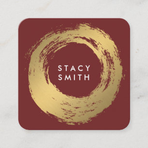 Chic Imitate Gold gebürstet Deep Red Quadratische Visitenkarte