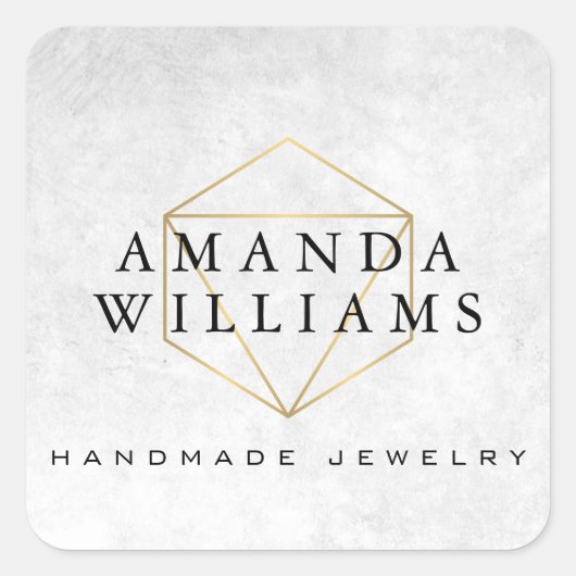 Chic Imitate Gold Gemstone Schmuck Designer Sticke Quadratischer Aufkleber (Vorderseite)