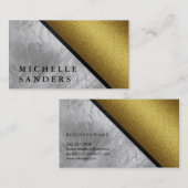 Chic Imitate Gold Glas mit Ledermatte Visitenkarte (Vorne/Hinten)