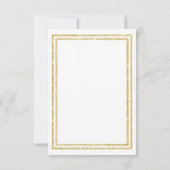 Chic Imitate Gold Glittered Trim - 3x5 Hochzeit Ei Einladung (Rückseite)