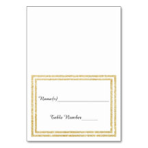 Chic Imitate Gold Glittered Trim - Escort Card