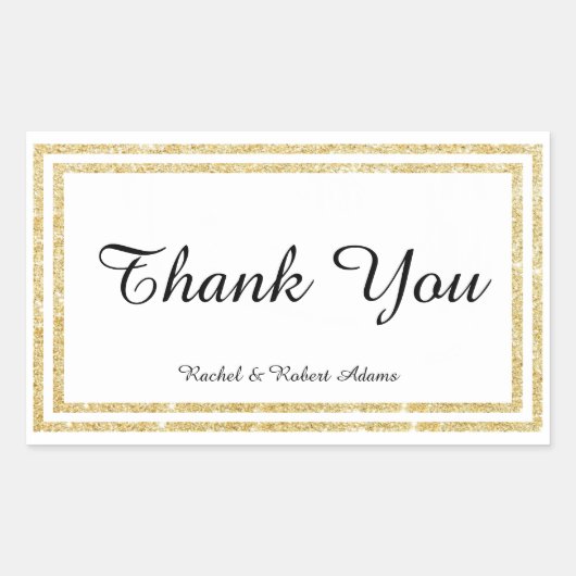 Chic Imitate Gold Glittered Trim - Rectangle Aufkl Rechteckiger Aufkleber (Vorderseite)