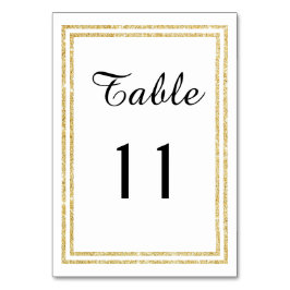 Chic Imitate Gold Glittered Trim - Table Card Tischnummer