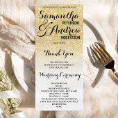Chic Imitate Gold Glitzer ombre Wedding Programm
