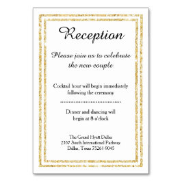 Chic Imitate Gold Glitzer Trim - Empfang Einsteckk Tischnummer