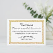Chic Imitate Gold Glitzer Trim-Empfang Invition Begleitkarte (Stehend Vorderseite)