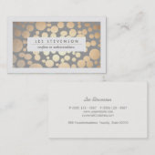Chic Imitate Gold Leaf Circle Gray Business Card Visitenkarte (Vorne/Hinten)