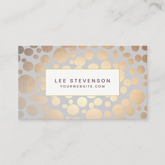 Chic Imitate Gold Leaf Circles Light Grau Visitenkarte (Vorderseite)
