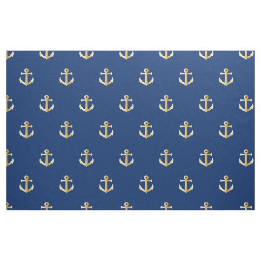 Chic Imitate Gold Nautical Anchors-Muster Stoff (Fat Quarter (45,7 x 55,9 cm))