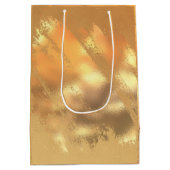 Chic Imitate Gold Red Blume Art Muster Mittlere Geschenktüte (Rückseite)