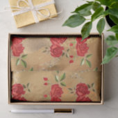 Chic Imitate Gold Red Blume Art Muster Seidenpapier (Geschenk)