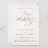 Chic Imitate Gold und Beige Texturierte Hochzeit Einladung (Vorderseite)