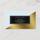 Chic Imitate Gold und Blue Geometric Color Block Visitenkarte (Rückseite)
