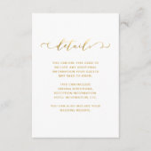 Chic Imitate Gold und White Wedding Details Begleitkarte (Vorderseite)