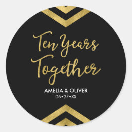 Chic Imitate Gold Zickzack 10-jähriges Party Runder Aufkleber