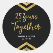 Chic Imitate Gold Zickzack 25-jähriges Party Runder Aufkleber (Vorderseite)