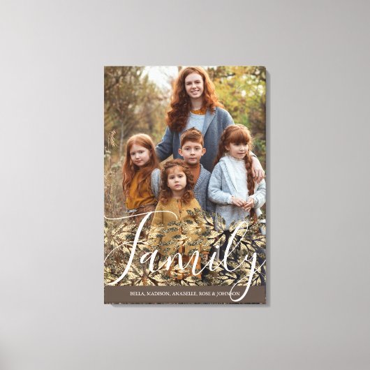 Chic Imitate Golden Glitzer Foliage Volles Foto Leinwanddruck (Vorderseite)