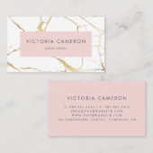 Chic Imitate Goldene Foil Marmorbäume Feminée Visitenkarte (Vorne/Hinten)