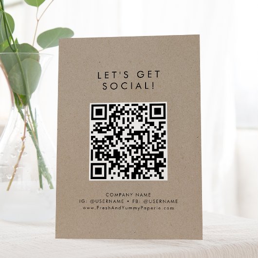 Chic Imitate Kraft Business Let's Get Social Media Sockelschild