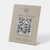 Chic Imitate Kraft Business Logo Custom QR Code Sockelschild (Vorderseite)